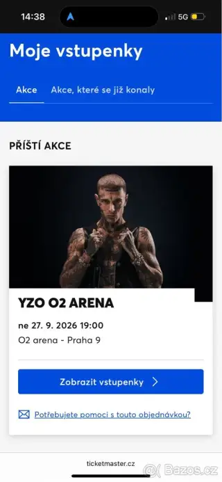 Lístky - Yzo o2 aréna