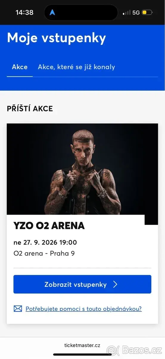 Lístky - Yzo o2 aréna