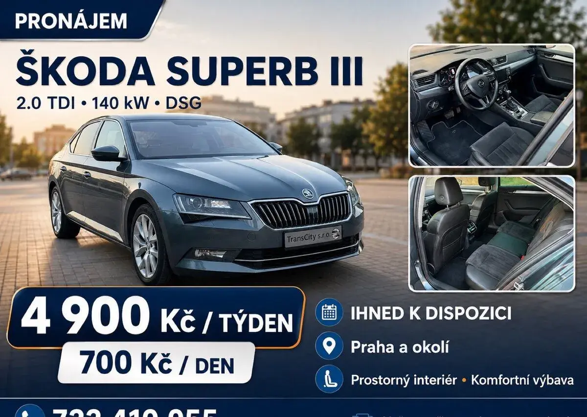 🔥 ŠKODA SUPERB III 2.0 TDI 140 kW automat – VOLNÝ IHNED 🔥