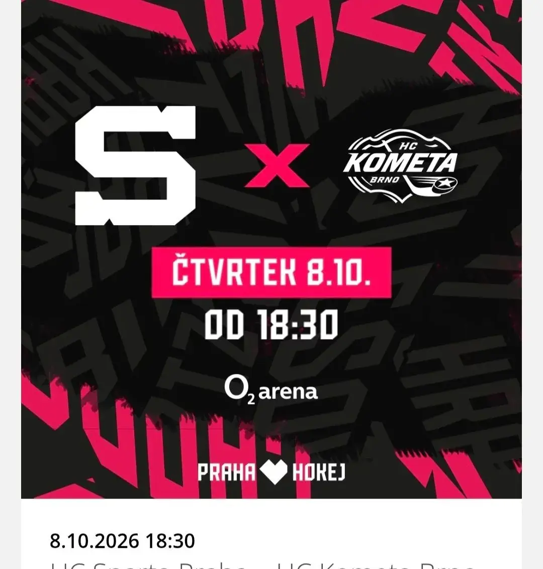 HC SPARTA - HC KOMETA BRNO VIP Klubové Patro