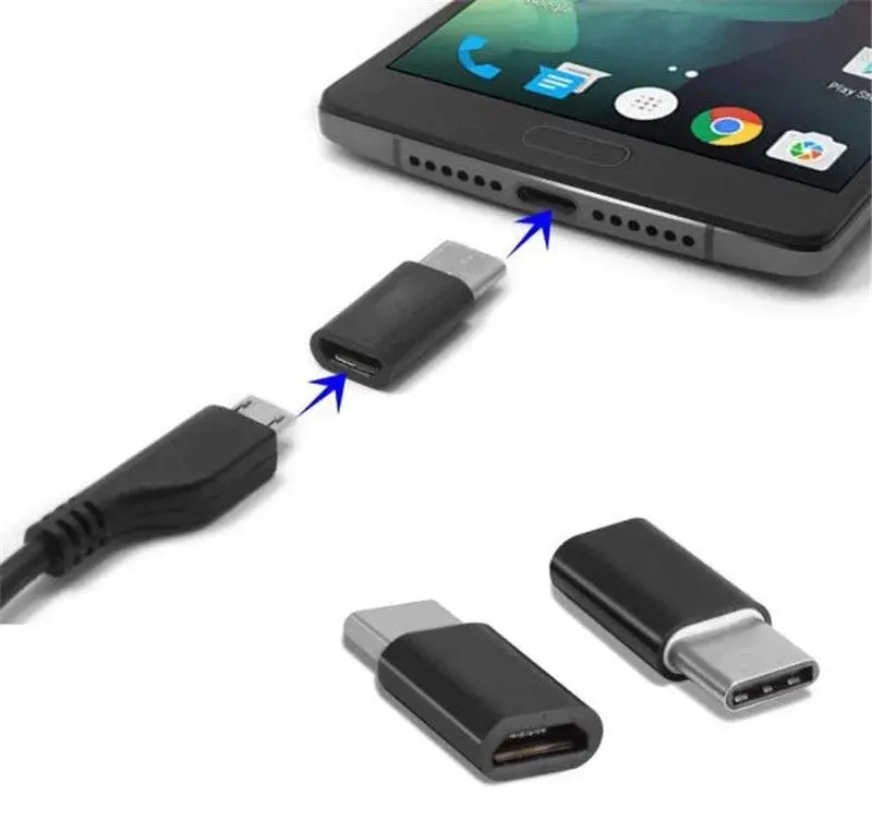 Redukce MicroUSB na Apple Lightning a MicroUSB na USB-C