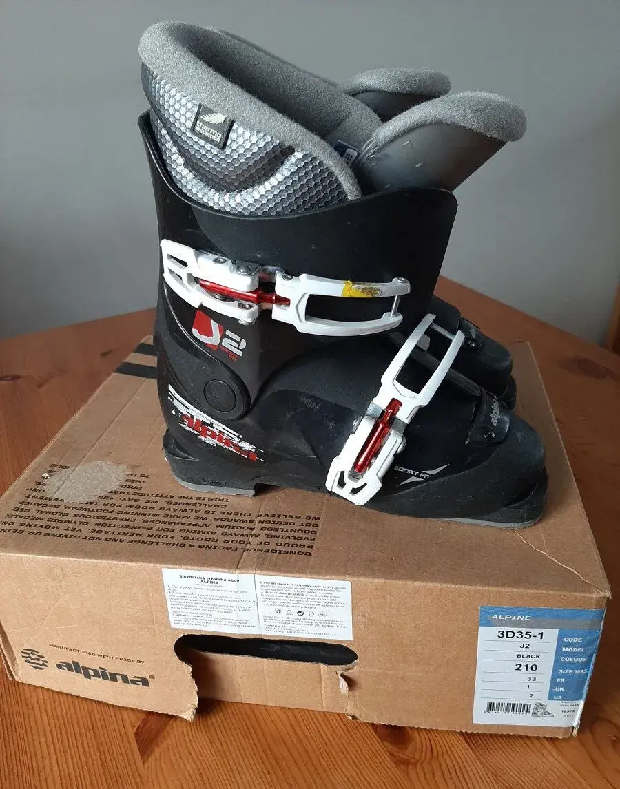 Lyžáky Alpine vel. 33, 21cm, helma Civit XS