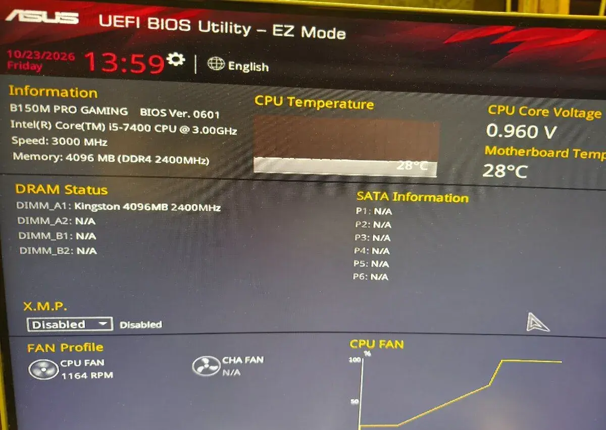 ASUS B150M PRO GAMING + Intel Core i5-7400