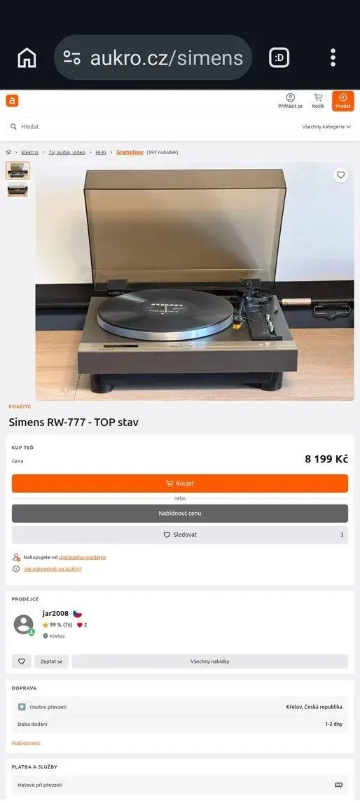 Siemens RW 777 gramofon