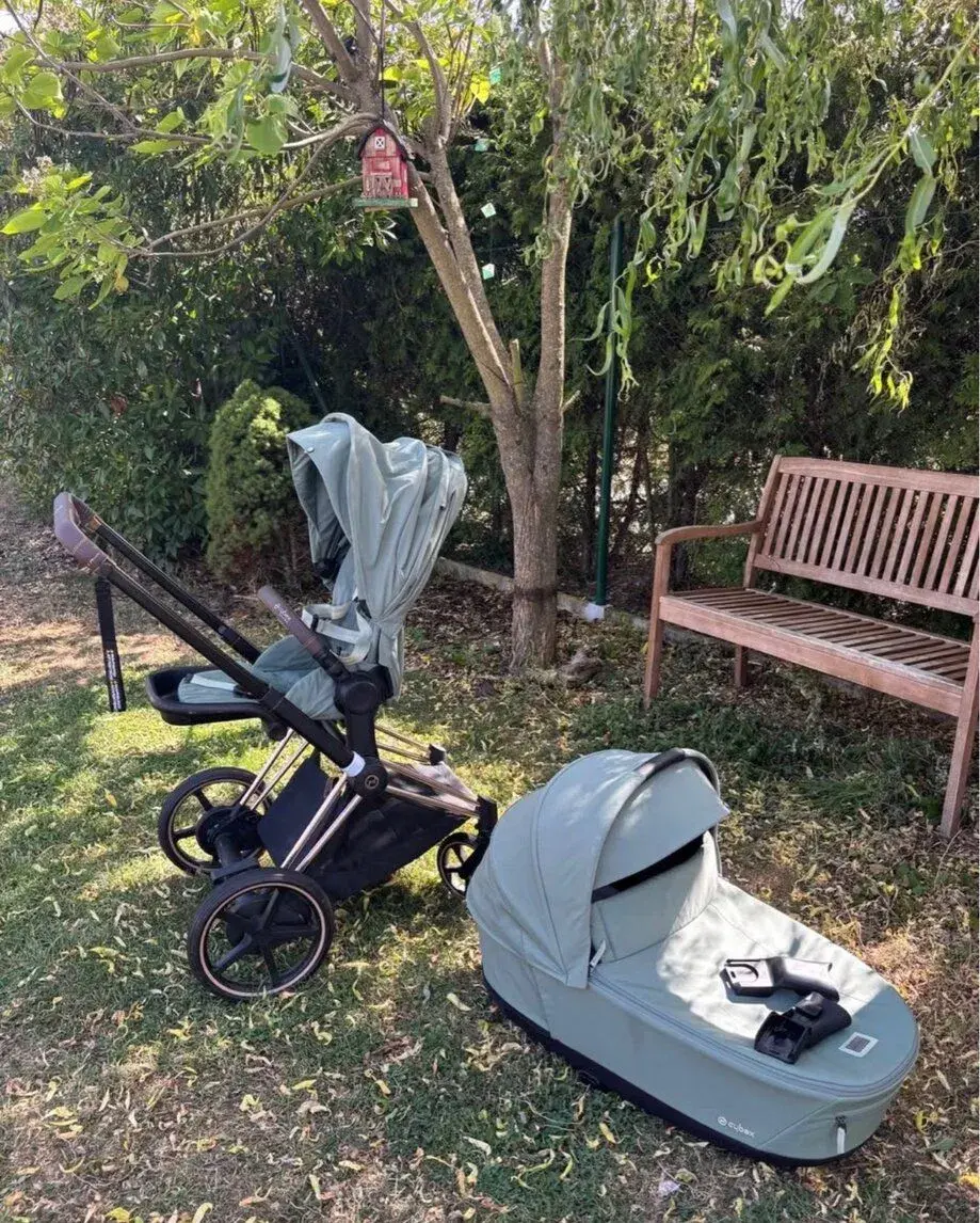Cybex e-priam 4.0 rosegold green leaf