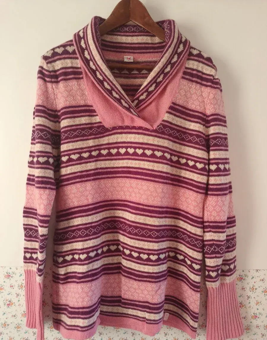 Kari Traa dámský svetr 100% Lambswool – norský vzor – růžový