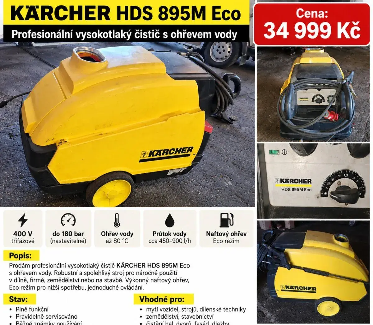 Kärcher HDS 895 M Eco – profesionální wapka s ohřevem vody