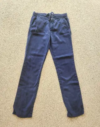 GUESS Navy tencel long chino pants