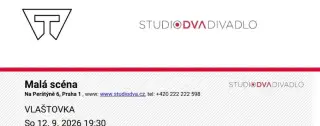 2 Lístky na hru Vlaštovka - Studio Dva, Praha, 12.9.2026