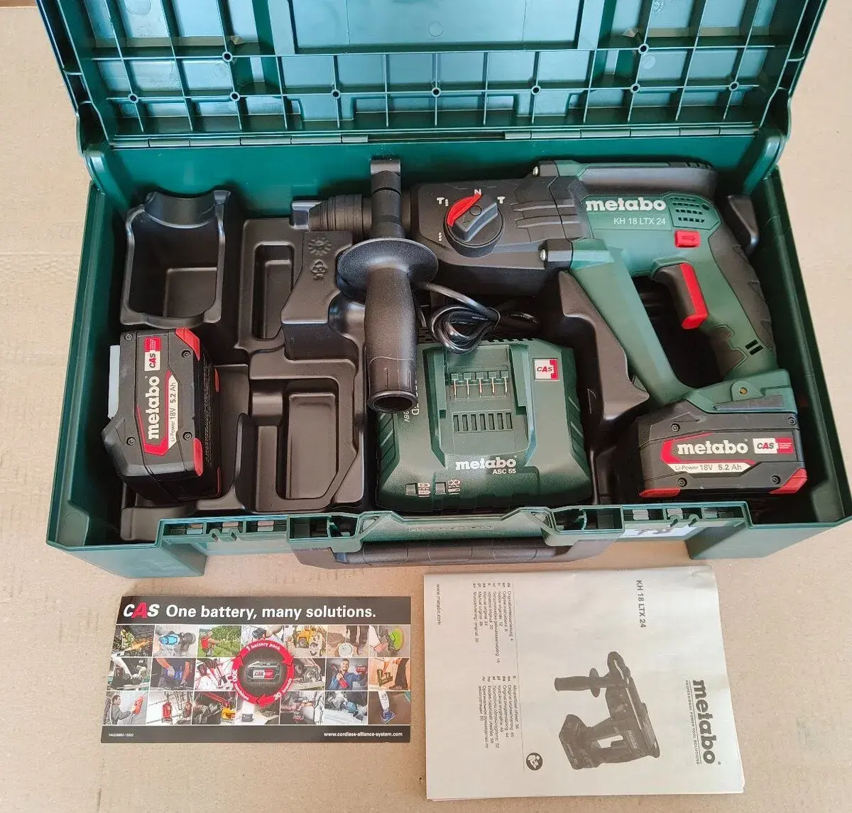 Metabo SDS plus-aku kombinované kladivo 18 V 5.2 Ah