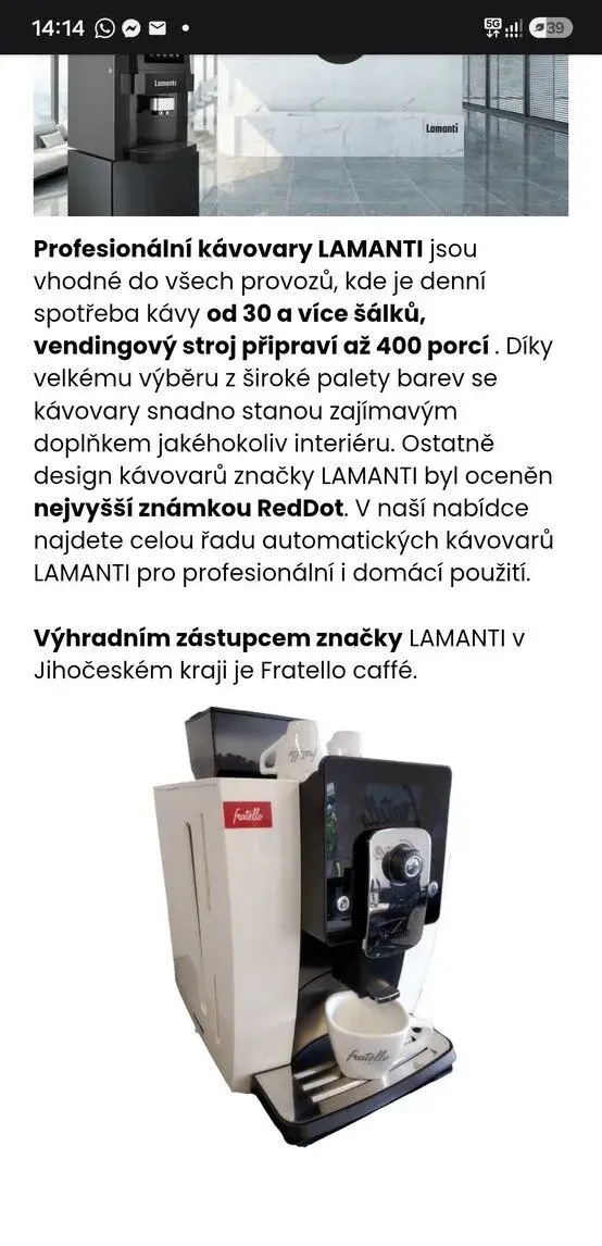Automaticky kávovar Lamanti/Jura Casa 162