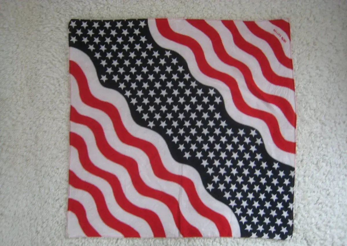 Nový bavlněný šátek s potiskem U.S.A. vlajky,55x55cm