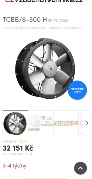 Ventilátory TCBB/6-500 H