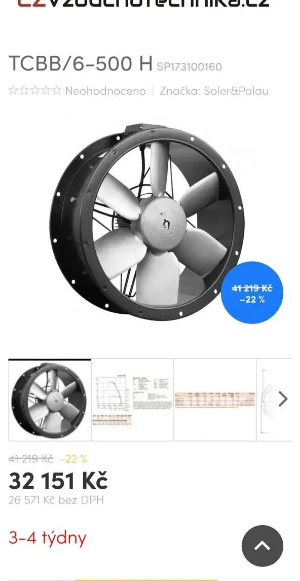 Ventilátory TCBB/6-500 H
