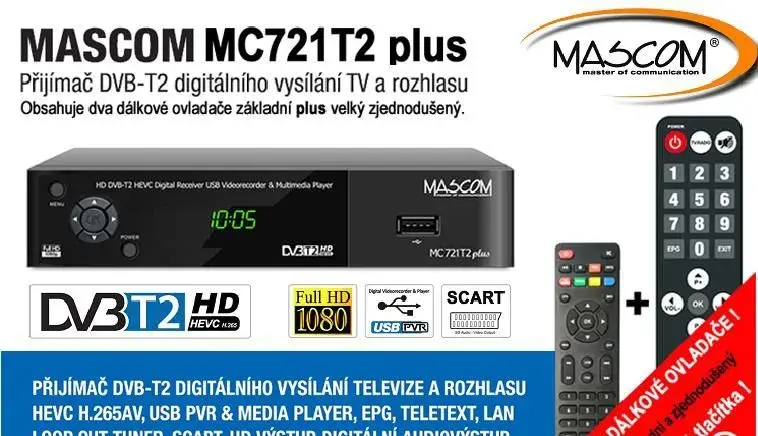 MASCOM MC 721T2 plus set top box