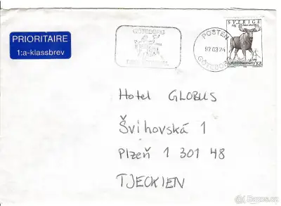 Obálka se známkou Švédska