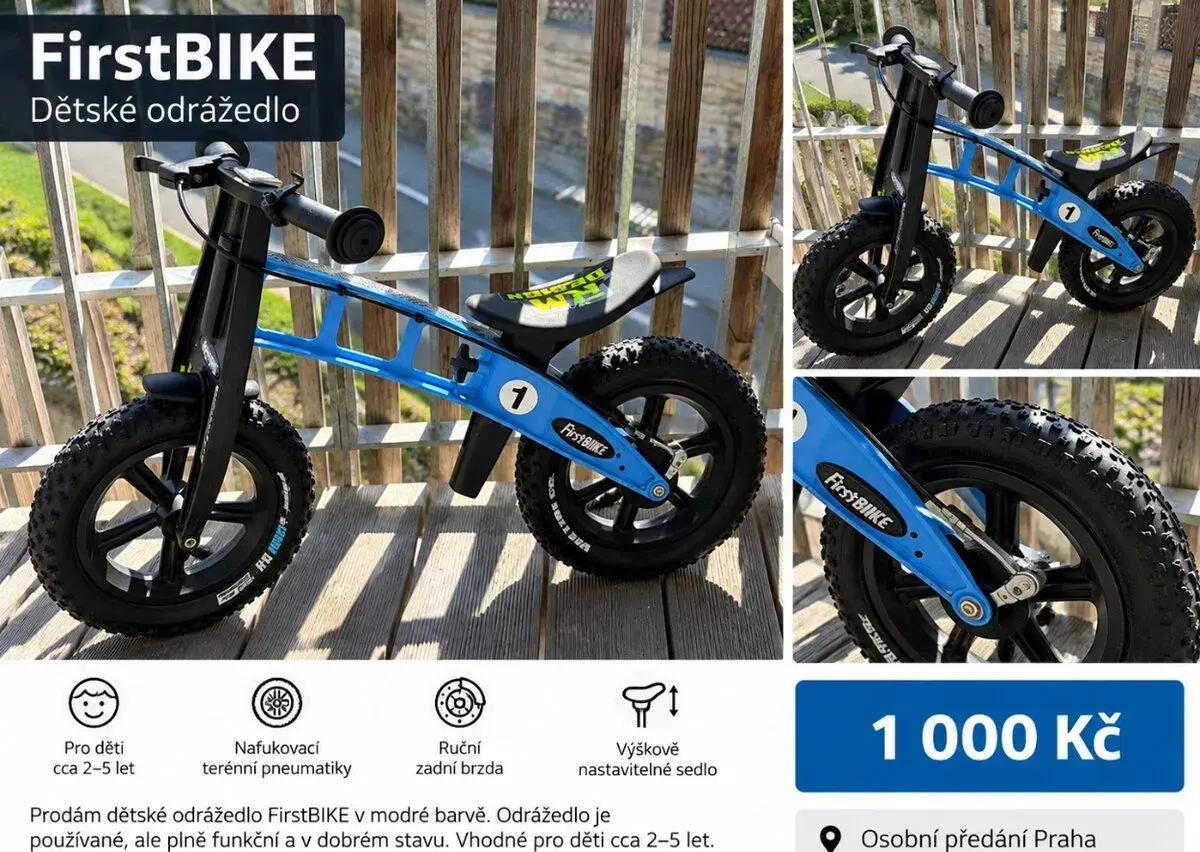 FirstBIKE odrážedlo – 1 000 Kč