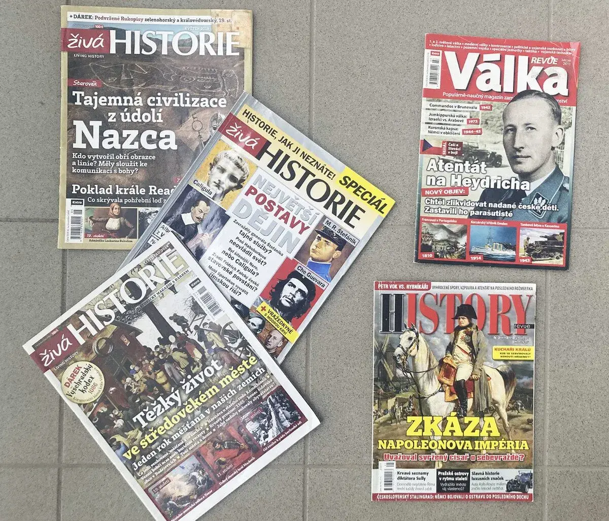 Populárně historické časopisy (Živá historie,Hist. revue,.)