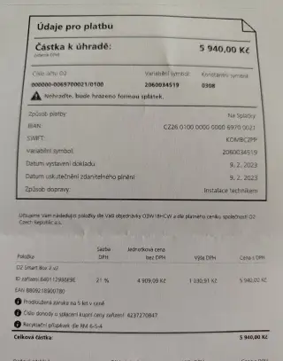 ZÁRUKA 2/2028 SMART BOX O2 MODEM smartbox V2 druhé generace