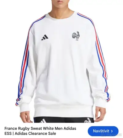 Pánská Mikina ADIDAS France Essentials 3-Stripes - vel L