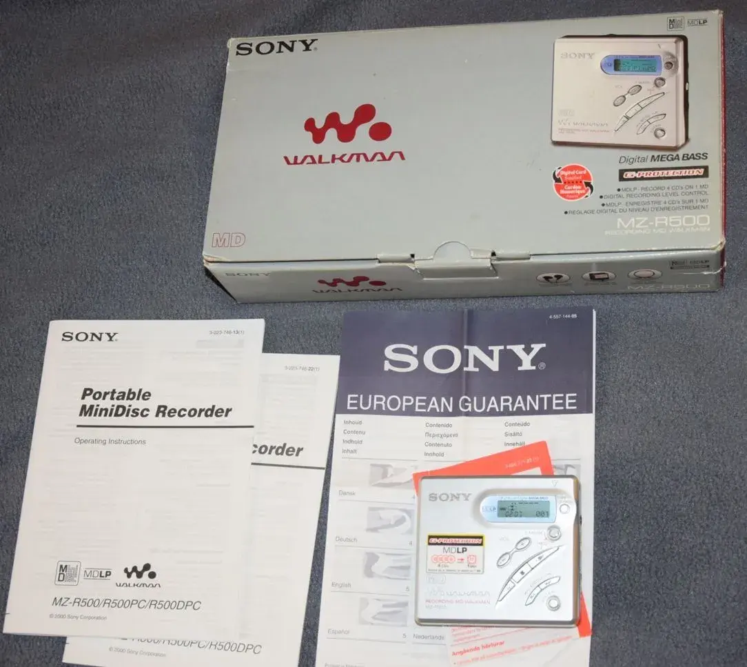 MINIDISC / minidisk recorder SONY MZ-R500,MDLP,manual,disky
