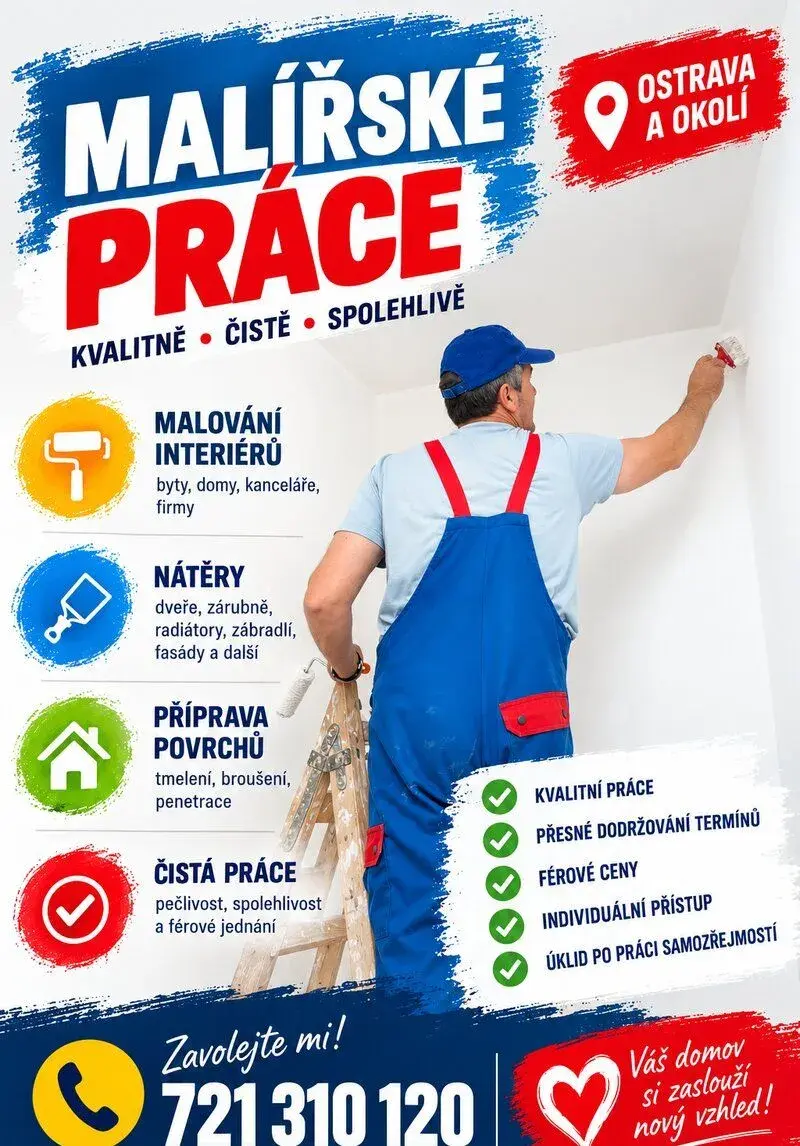 Malování bytů, malování kanceláří - Ostrava a okolí