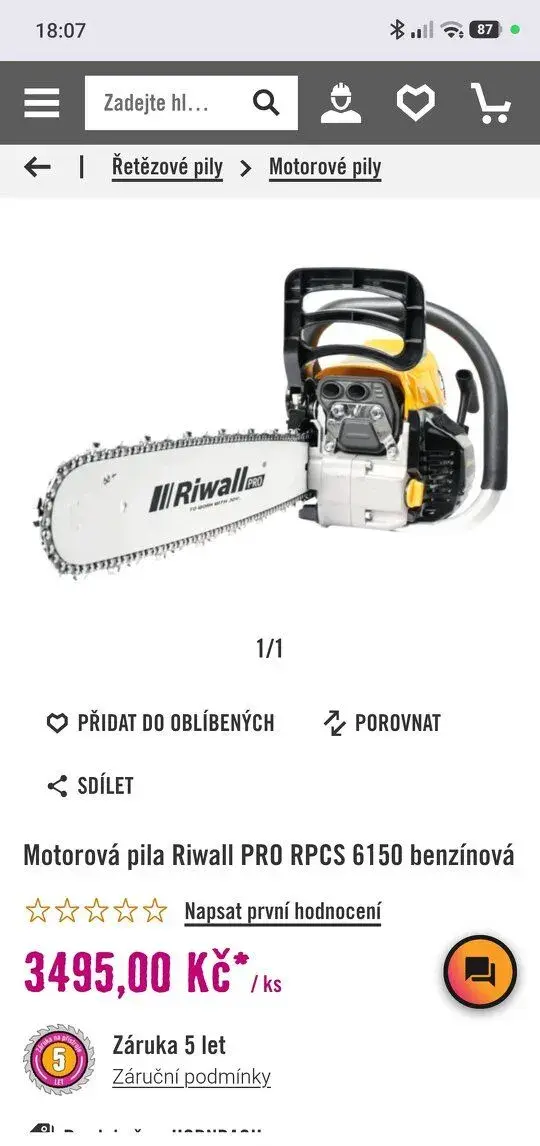 Motorová pila Riwall