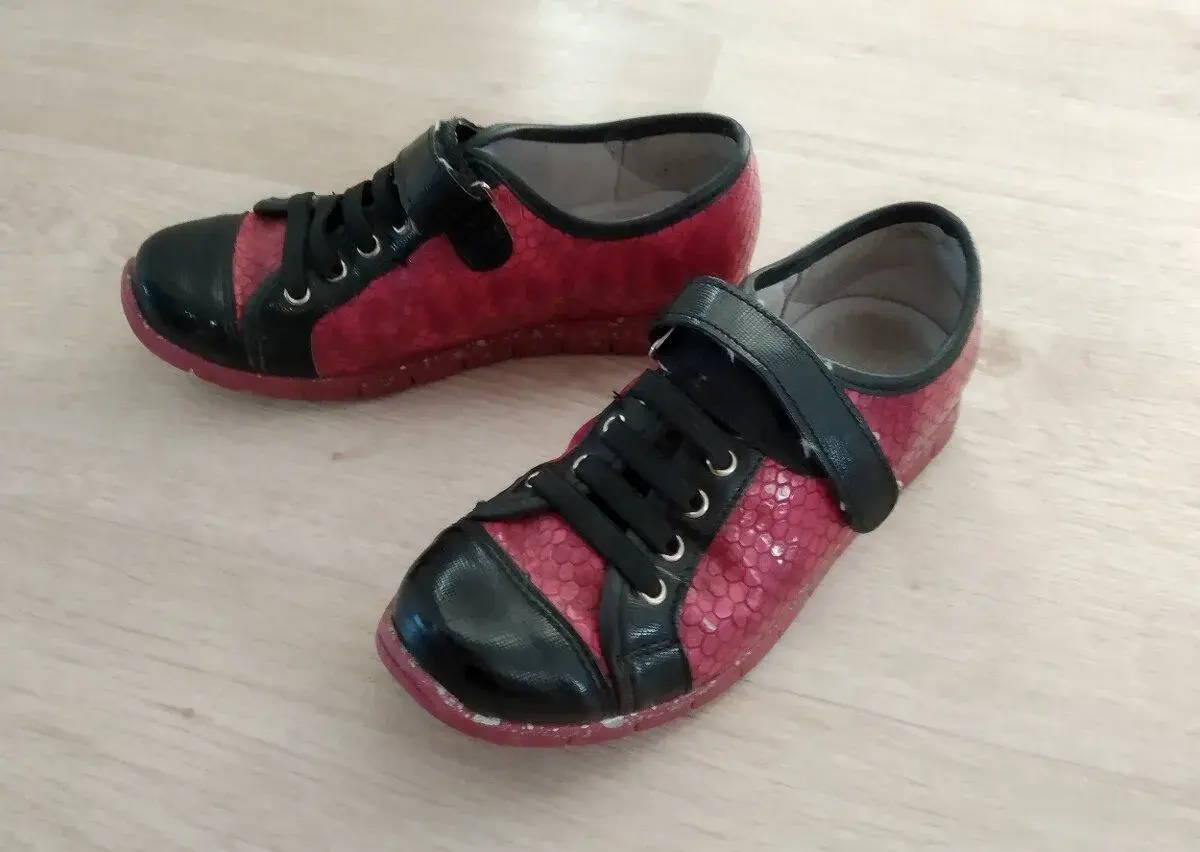 Dětské/dívčí polobotky, růžovo-černé, vel. 31