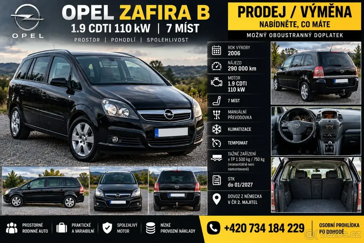 Opel ZAFIRA – 2006, 290 000 km