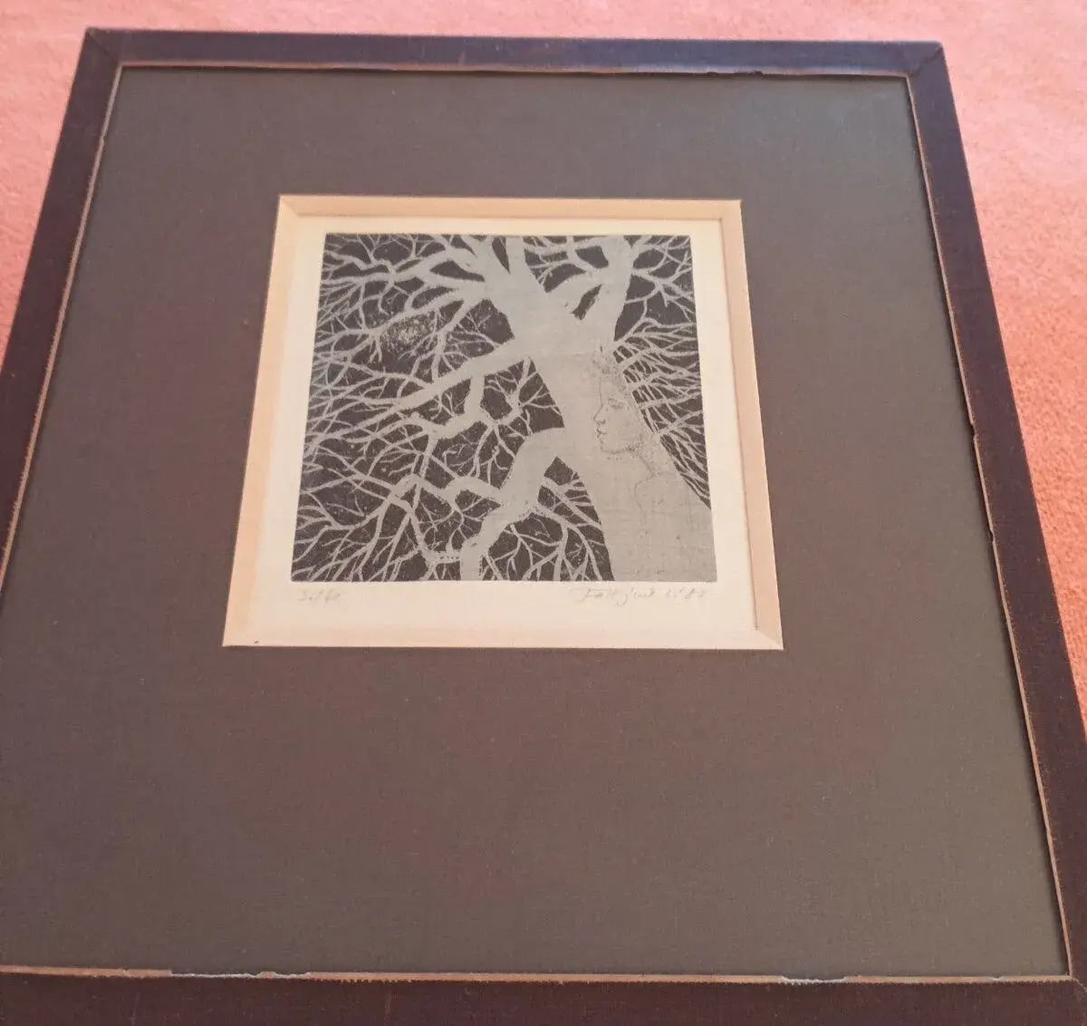 Originální grafika „Čekání“ – Leoš Faltýnek (1987) – V rámu,