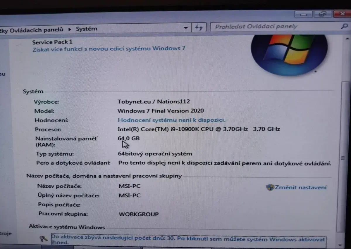 instalace w7 na nepodporovaný HW (poptávám)