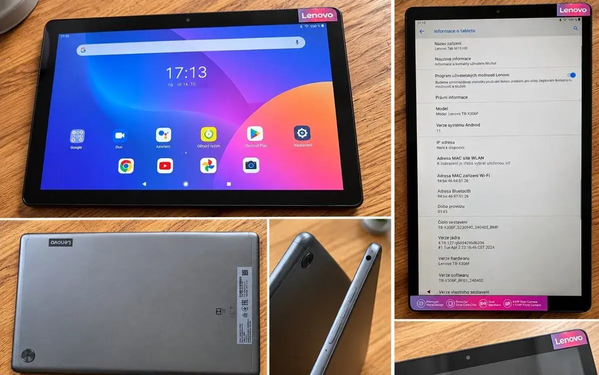 tablet Lenovo Tab M10 HD (2. generace) – 10,1”