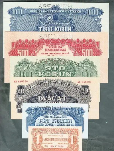 Staré bankovky KOMPLET SESTAVA 1944 bezvadný stav