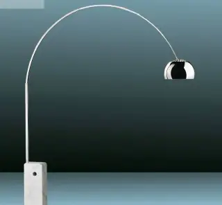 Stojací lampa arco chrom s mramorem