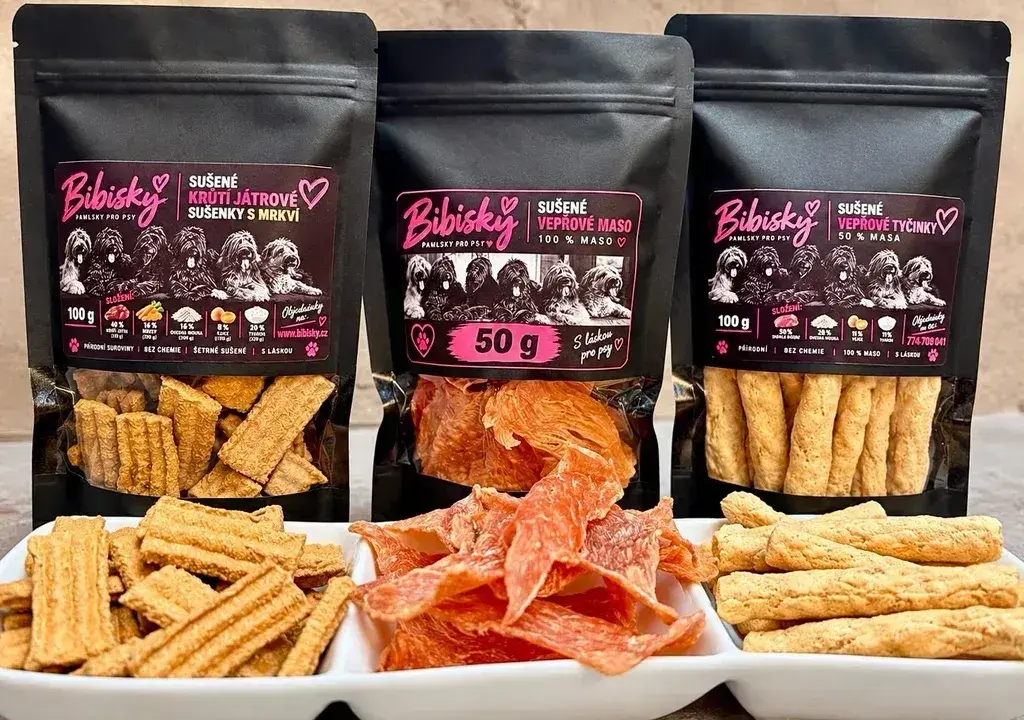 Ochutnávkový box pro psy – 3 druhy pamlsků, 250 g