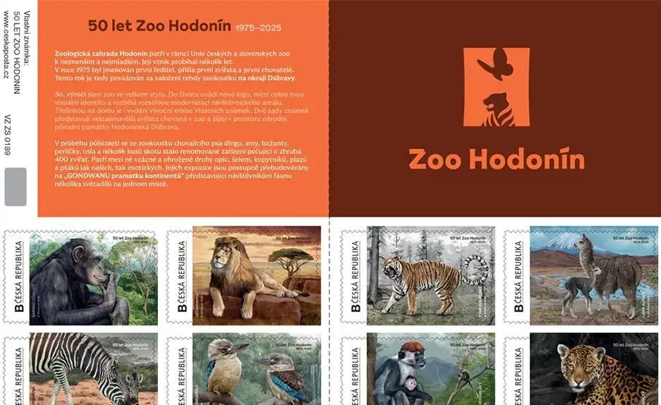 známkový sešitek 50 LET ZOO HODONÍN - VZ ZS: 0189