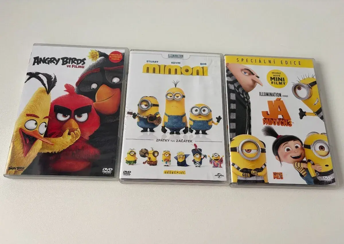 Sada 3 DVD pohádek pro děti Mimoni a další