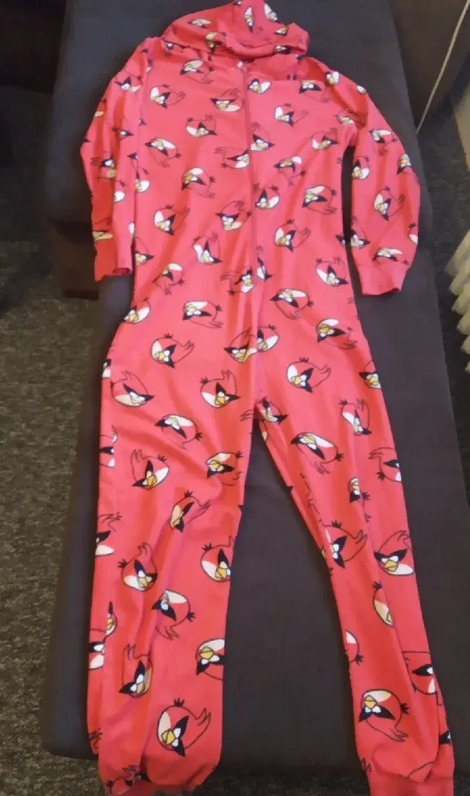 Teplý fleesový overal na spaní Angry Birds vel.S -M