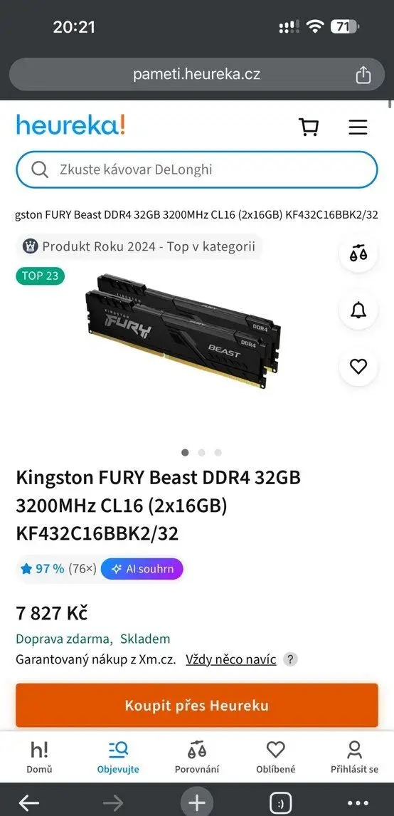 Kingston FURY Beast DDR4 32GB 3200MHz CL16