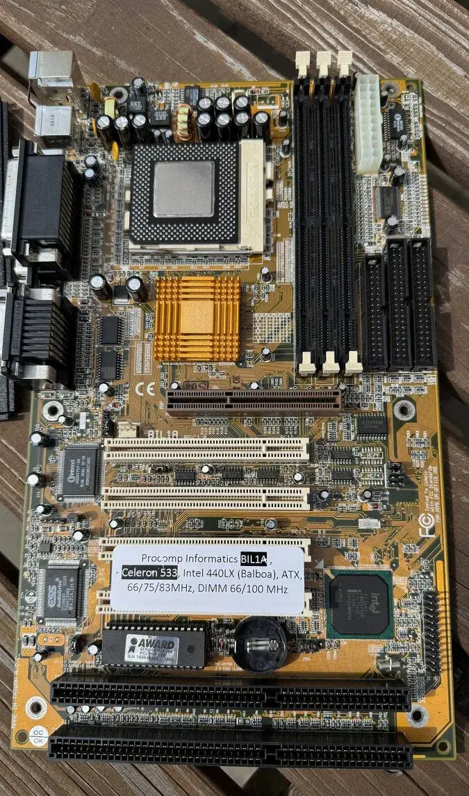 RETRO deska Procomp BIL1A (Intel 440LX) + Intel Celeron 533