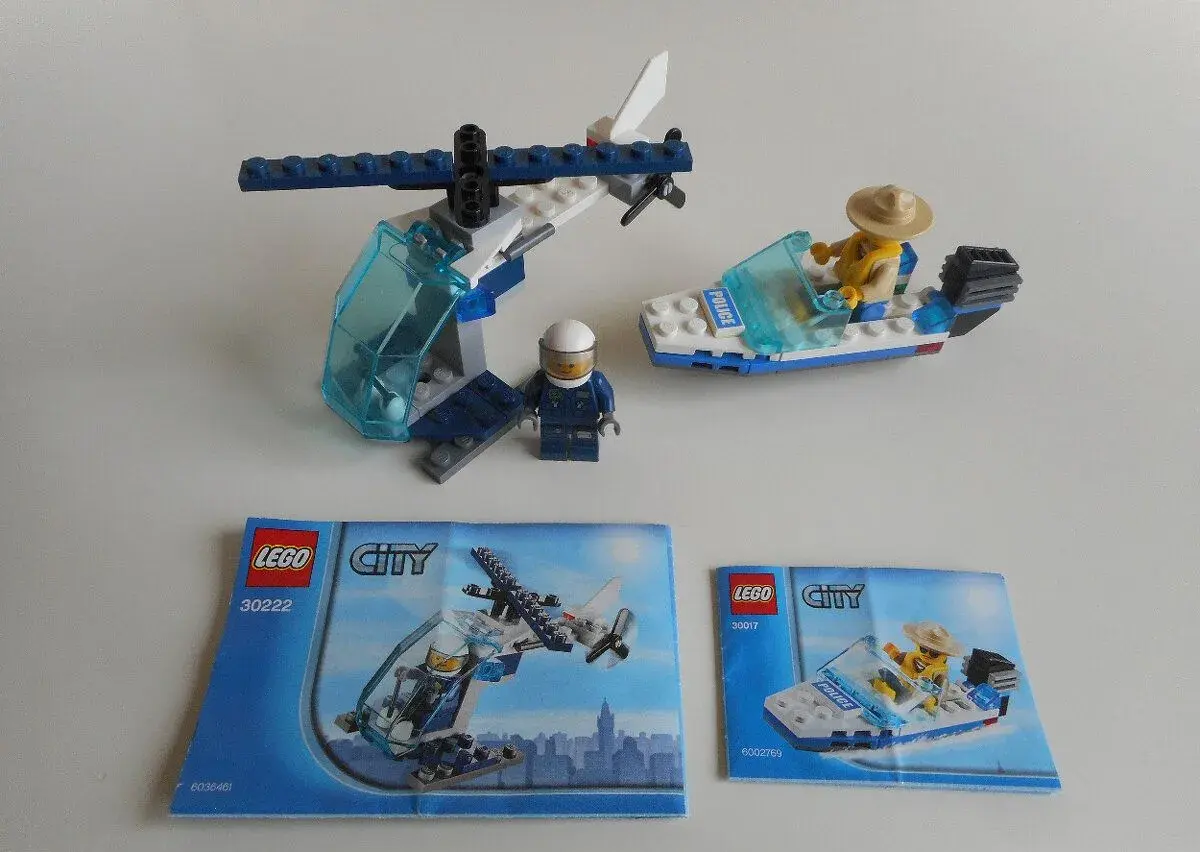 LEGO City 30222, 30017 - Policejní vrtulník & Člun