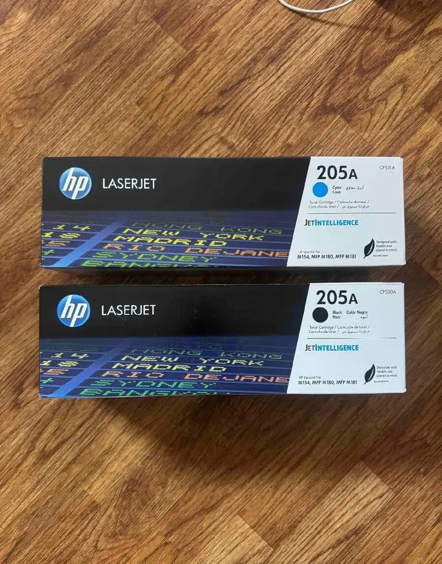 Originální tonery HP 205A - černý a modrý 2 ks.