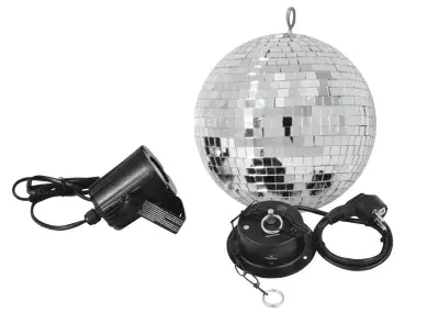 EUROLITE set zrcadlová koule 20cm s LED spotem, 6000k