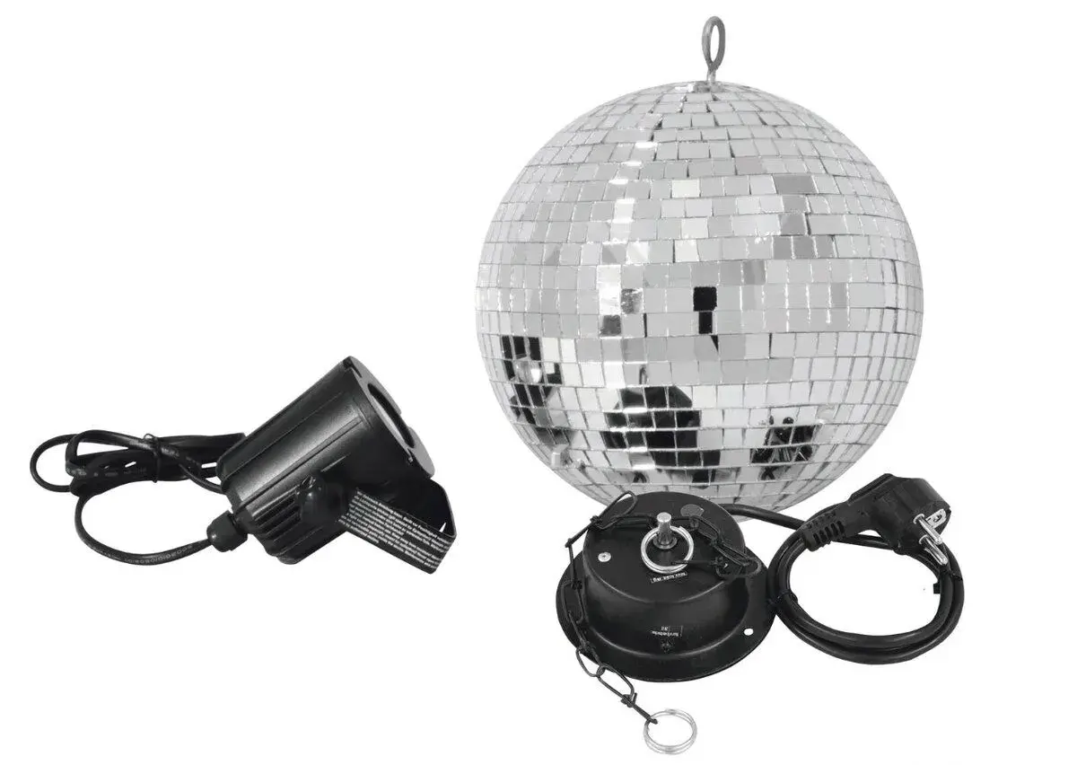EUROLITE set zrcadlová koule 20cm s LED spotem, 6000k