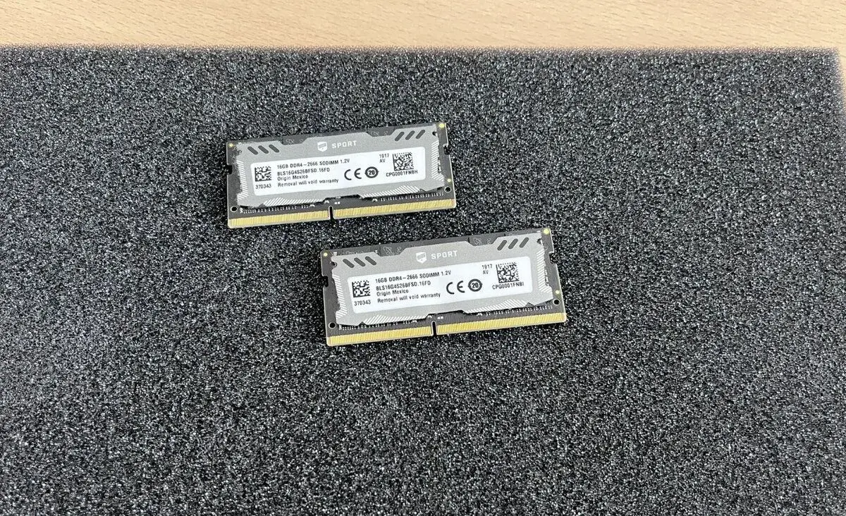 RAM 32GB (2x16GB) Crucial Ballistix Sport LT pro notebook