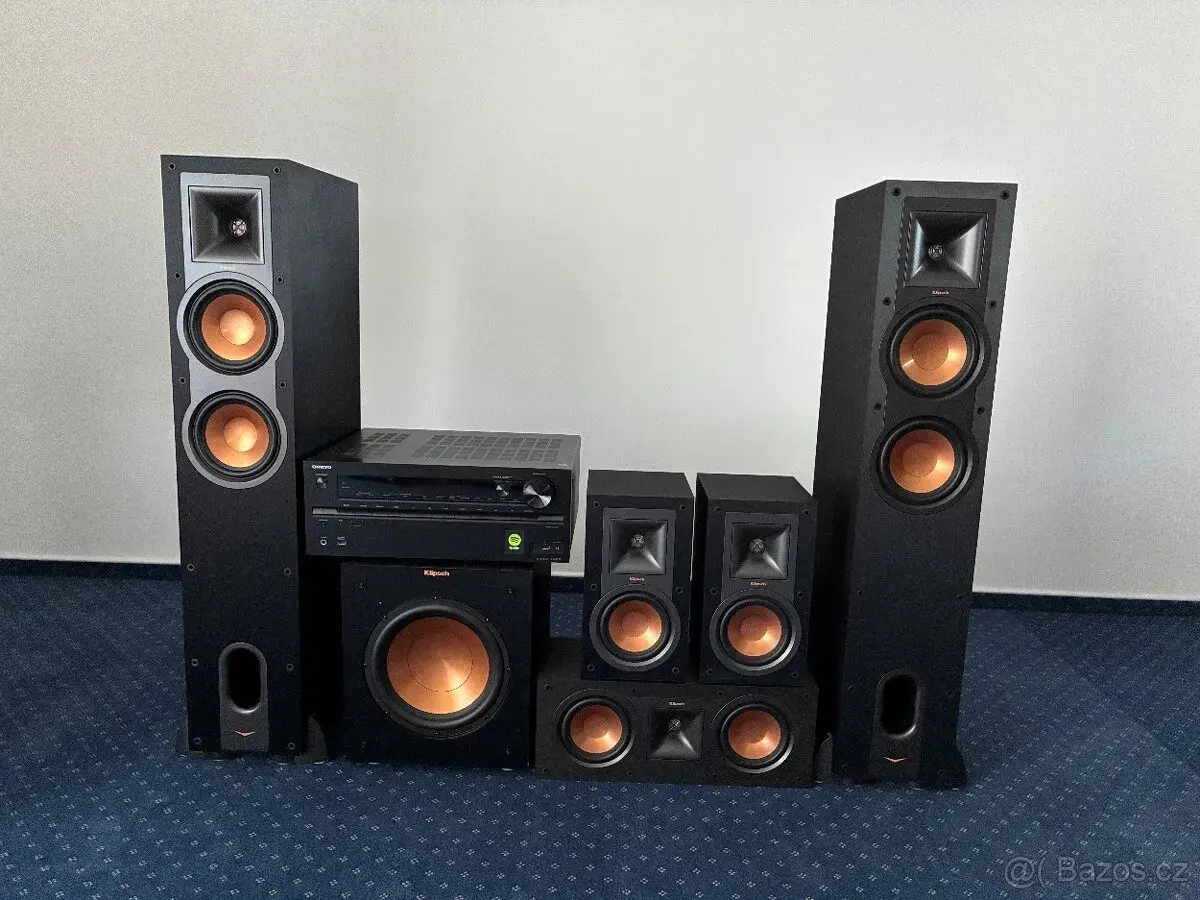 Sestava domácího kina Klipsch + reciever Onkyo