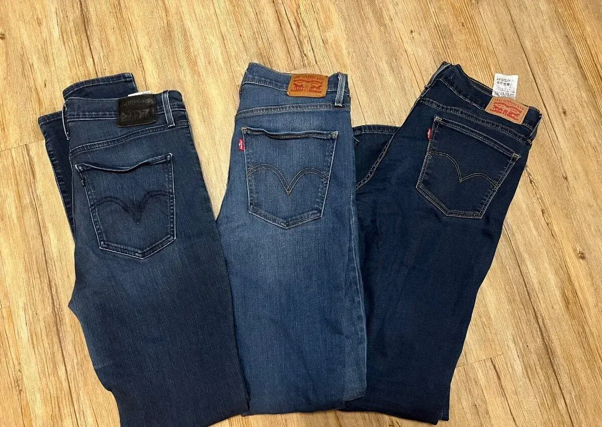 3x Levi’s skinny jeans, různé odstíny modre