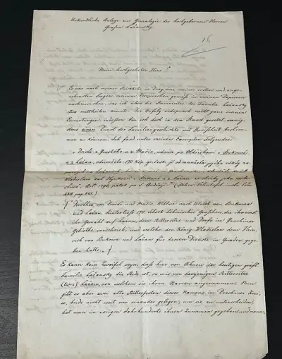 Rukopisný dopis František Palacký „otec národa“, 1855