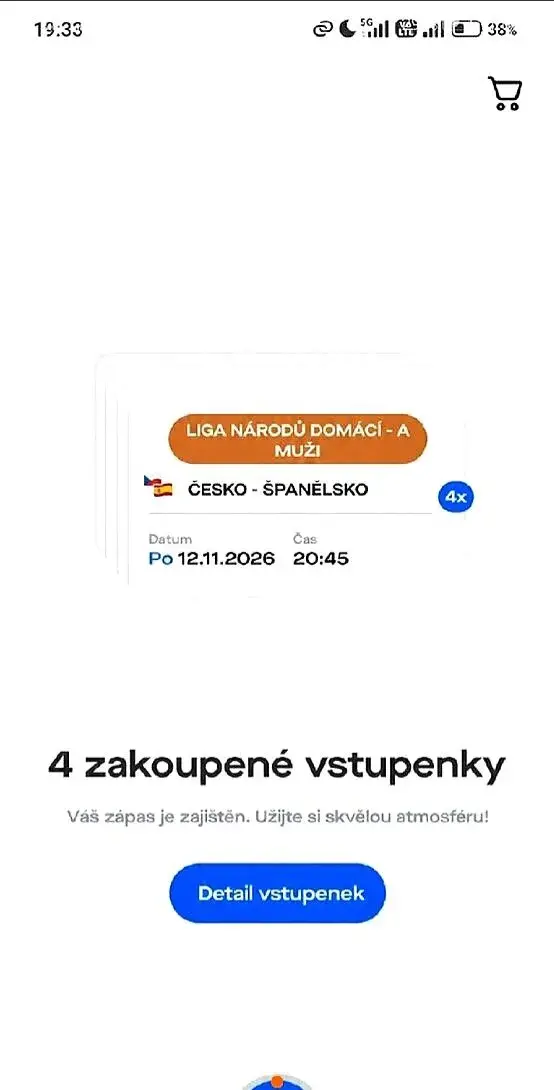 4x Vstupenky: Česko vs. Španělsko (12.11.2026) – Sektor D55