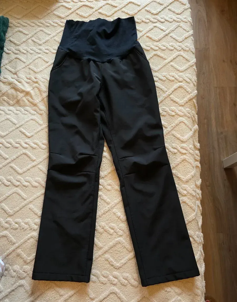 Softshell těhotenské zateplené kalhoty XL